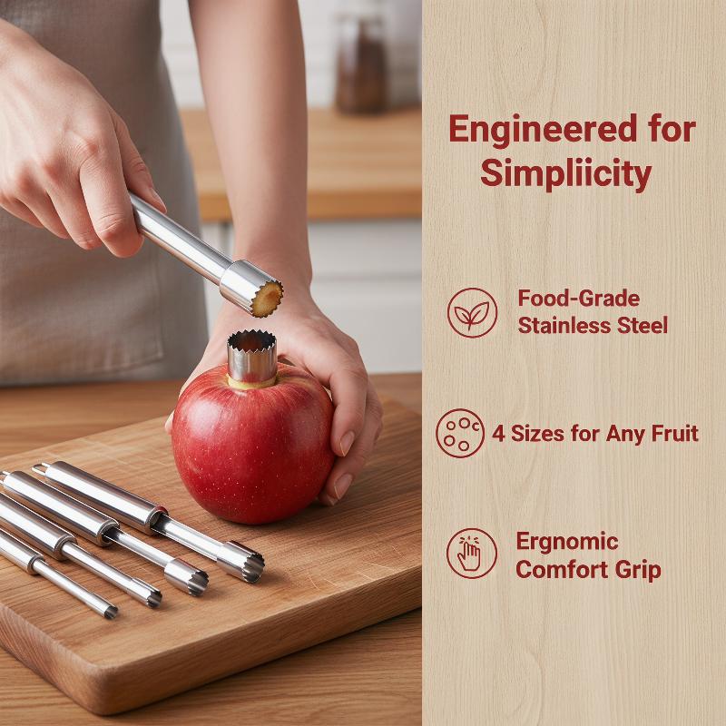 Kitchen Gadgets In - Juego de 4 Descorazonadores de Frutas,
