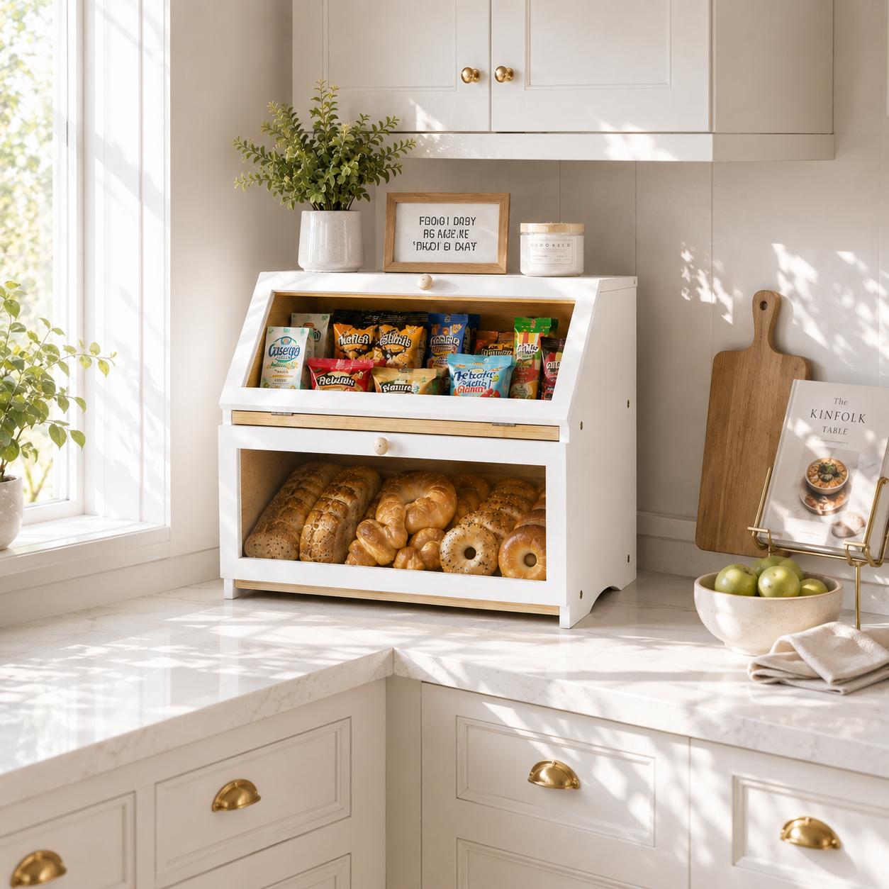 HOMEKOKO Caja de Pan de Doble  - Kitchen Gadgets Organizer reseña y precio